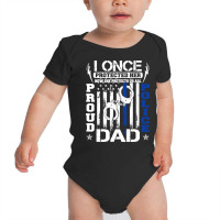 Proud Police Dad Shirt Support Police Daughter Sweatshirt Baby Bodysuit | Artistshot