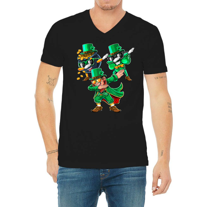 Dabbing Leprechaun Shamrock Clover St. Patrick's Day Kids  T Shir V-neck Tee | Artistshot