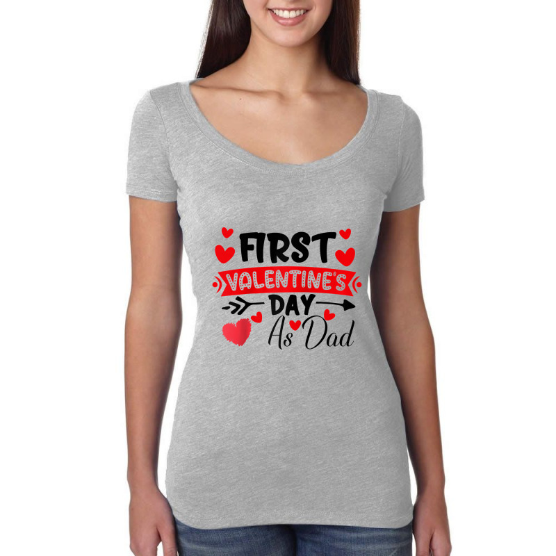 First Valentine As A Dad Valentine S Pregnancy Announcement Women's Triblend Scoop T-shirt by casaniuy89 | Artistshot