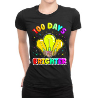 Hot Trend 100 Days Brighter Kids Boy Girls 100th Day Of School Ladies Fitted T-shirt | Artistshot