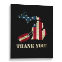 Limited Edition Michigan Veteran Thank You Memorial Day Metal Print Vertical | Artistshot