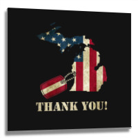 Limited Edition Michigan Veteran Thank You Memorial Day Metal Print Square | Artistshot