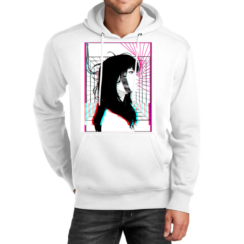 Cyberpunk Cyborg Girl Color Glitch Futuristic Style Unisex Hoodie by livinostuffs6 | Artistshot