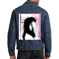 Cyberpunk Cyborg Girl Color Glitch Futuristic Style Men Denim Jacket | Artistshot