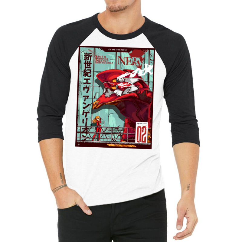 Neon Genesis Evangelion   Unit 02 (remastered) 3/4 Sleeve Shirt | Artistshot