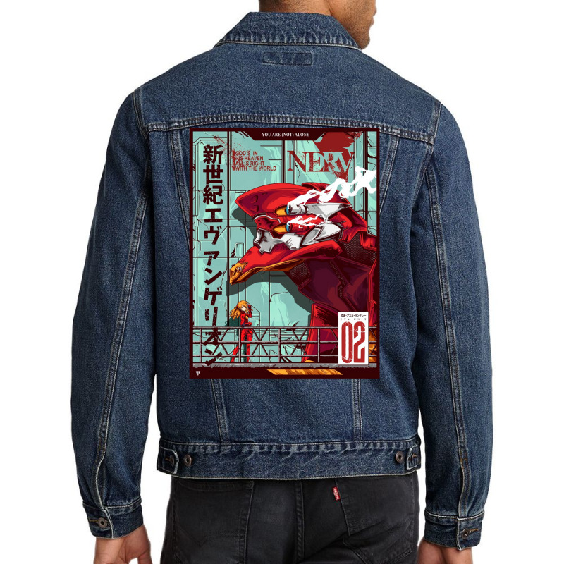 Neon Genesis Evangelion   Unit 02 (remastered) Men Denim Jacket | Artistshot