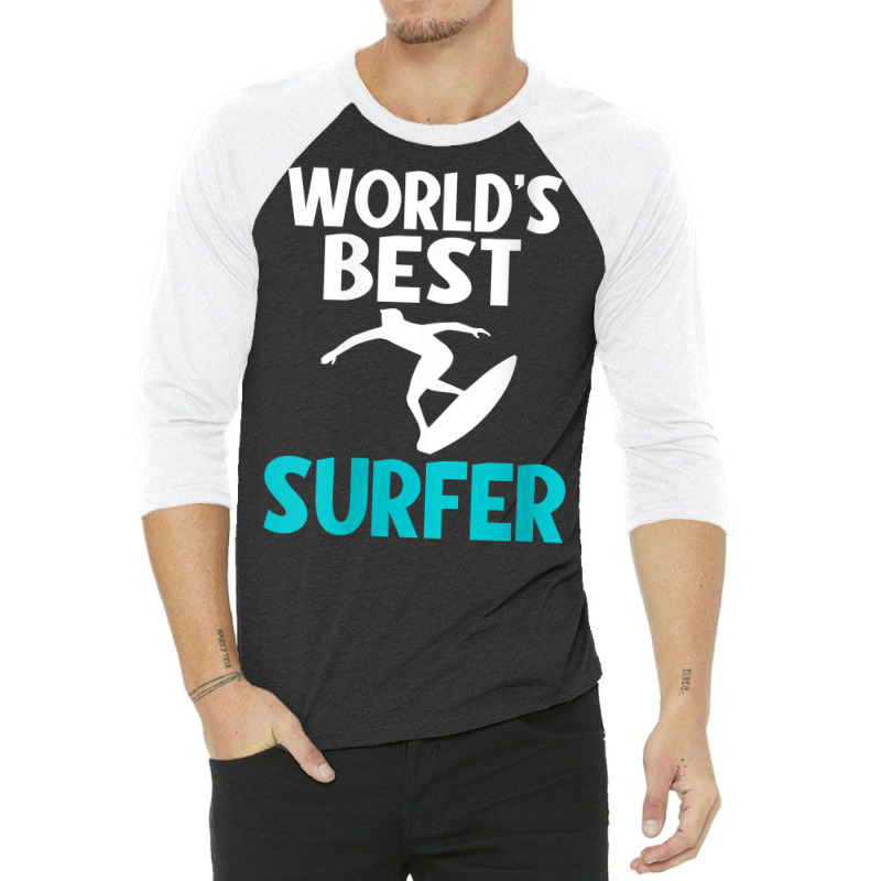 Womens Worlds Best Surfer Wake Surfer V Neck T Shirt 3/4 Sleeve Shirt | Artistshot