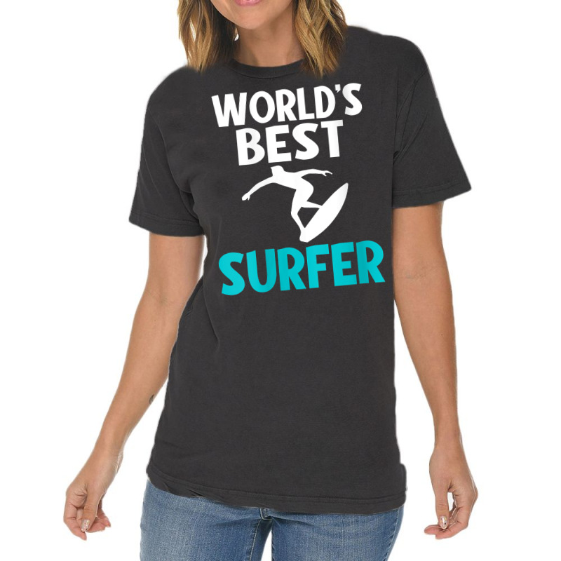 Womens Worlds Best Surfer Wake Surfer V Neck T Shirt Vintage T-shirt | Artistshot