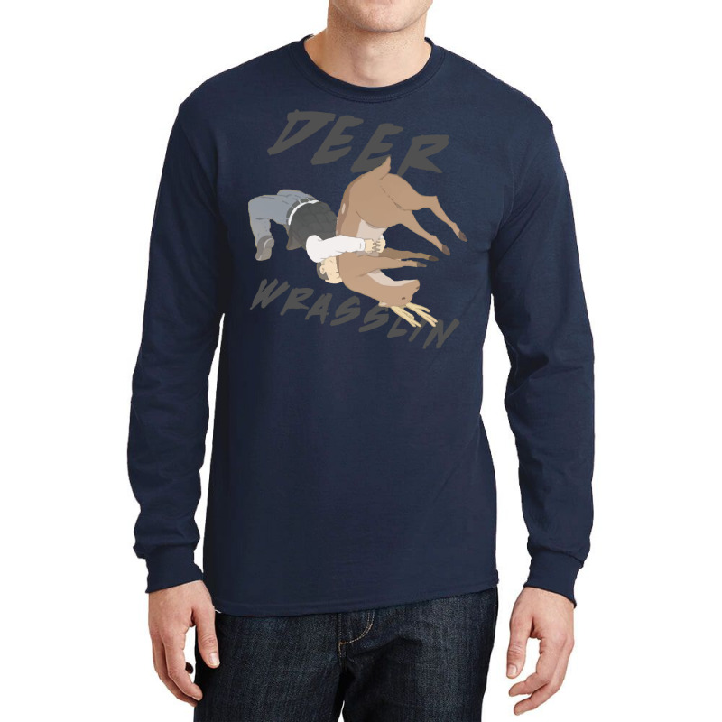 Deer Wrasslin' Long Sleeve Shirts by livinostuffs6 | Artistshot