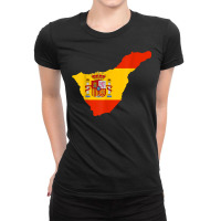 Spain Flag In Tenerife Outline   Tenerife T Shirt Ladies Fitted T-shirt | Artistshot