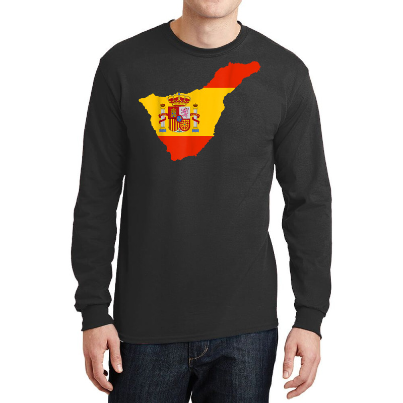 Spain Flag In Tenerife Outline   Tenerife T Shirt Long Sleeve Shirts by veroniquetour3tz | Artistshot