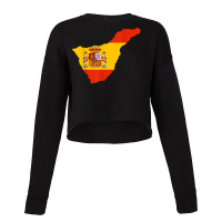 Spain Flag In Tenerife Outline   Tenerife T Shirt Cropped Sweater | Artistshot