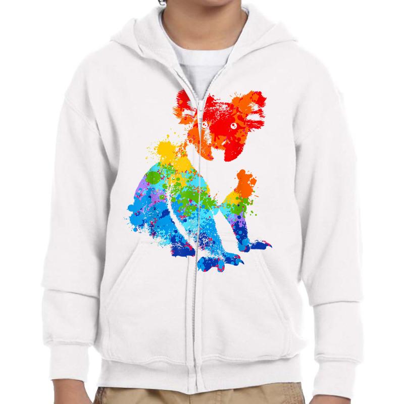 Splattering Paint Koala Drip Painting Koala T Shirt Youth Zipper Hoodie | Artistshot