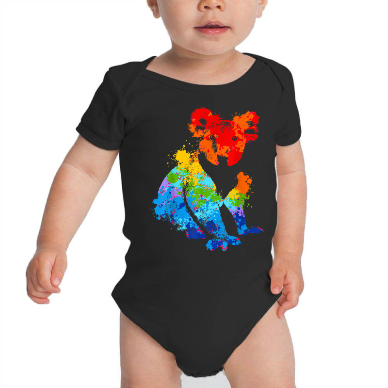 Splattering Paint Koala Drip Painting Koala T Shirt Baby Bodysuit | Artistshot