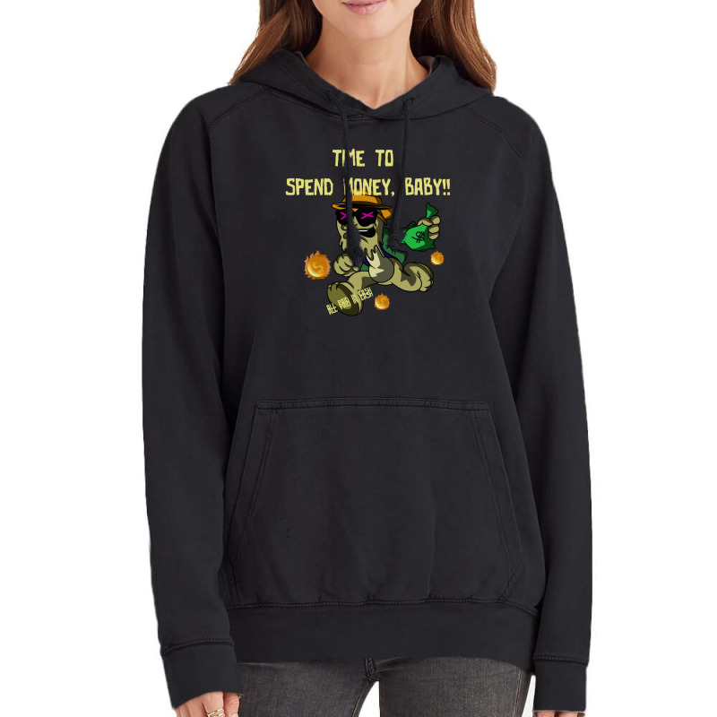 Vintage Design Illustration - Time To Spend Money Vintage Hoodie | Artistshot