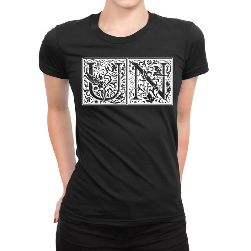 Un   Initials U N Name Surname Onomastics Onomatology T Shirt Ladies Fitted T-Shirt by sheritl9tl | Artistshot