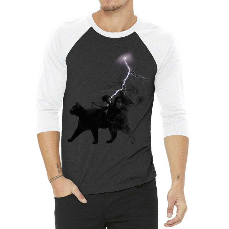 Black Cat Lightning And Metal 3/4 Sleeve Shirt by CAMMIGRAHAM | Artistshot