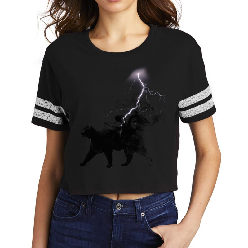 Black Cat Lightning And Metal Scorecard Crop Tee by CAMMIGRAHAM | Artistshot