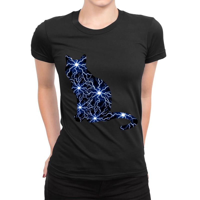 Cat Lightning Ladies Fitted T-Shirt by CAMMIGRAHAM | Artistshot