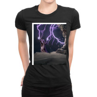 Cat Lightning Graphic Ladies Fitted T-shirt | Artistshot