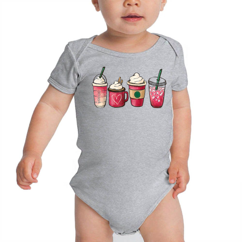 Valentine Coffee Heart Iced Coffee Lover Valentine's Day T Shirt Baby Bodysuit by darrene68stu | Artistshot