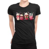 Valentine Coffee Iced Coffee Lover Heart Valentine's Day T Shirt Ladies Fitted T-shirt | Artistshot