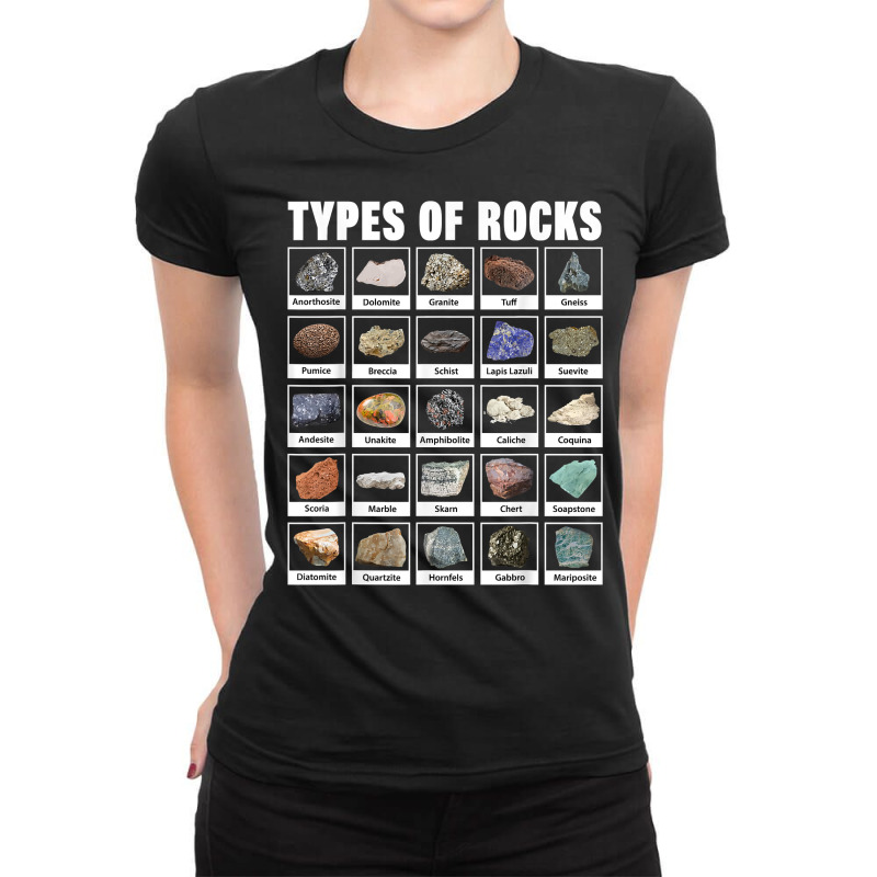 Types Of Rocks T Shirt For Geologists Geology Geologist T Shirt Ladies Fitted T-Shirt by kayleeantb2tp | Artistshot