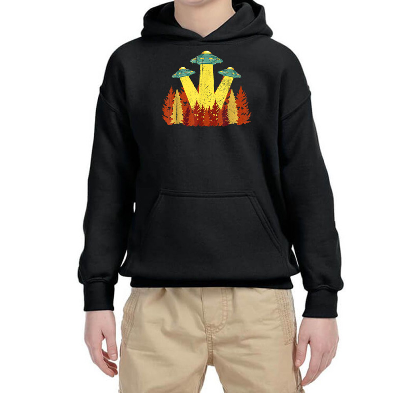 Unidentified Flying Object Alien Abduction Nature Trees Ufo T Shirt Youth Hoodie | Artistshot