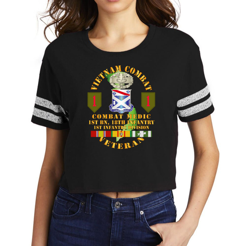 Armee  Vietnam Combat Infantry Veteran W Combat Medic  1st Bn 18th Inf Scorecard Crop Tee by ALEXICDIAZ | Artistshot