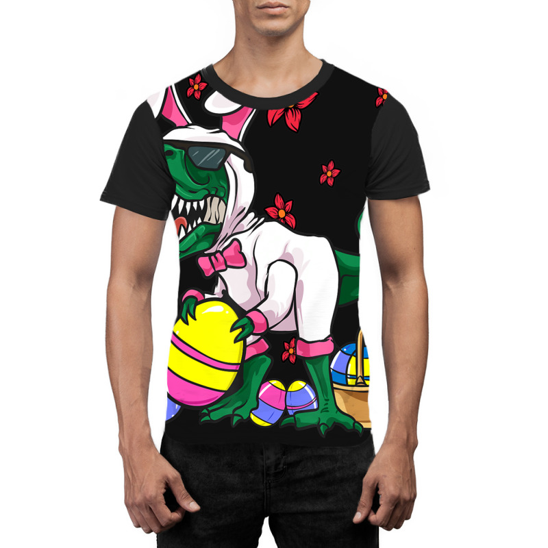 Hot Trend Easer Rex Dinosaur Kids Boys Bunny Baske Eggs Graphic T-shirt by Hugo Flowers | Artistshot