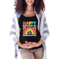 Trending Happy 100th Day Of Kindergarten Rainbow 100 Days Teacher Kid Maternity Scoop Neck T-shirt | Artistshot