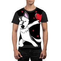 Funny Dabbing Husky Heart Valentine S Day Gift Boys Girls Graphic T-shirt | Artistshot