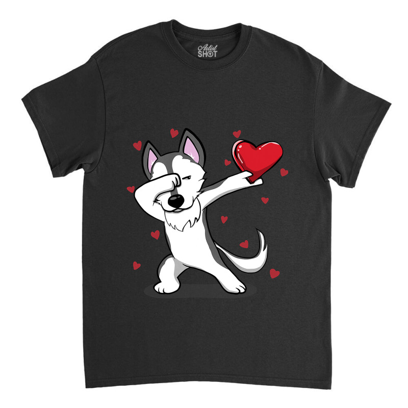 Funny Dabbing Husky Heart Valentine S Day Gift Boys Girls Classic T-shirt | Artistshot