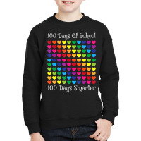 Limited Edition 100 Days Of School 100 Days Smarter Heart Love Boy Gir Youth Sweatshirt | Artistshot