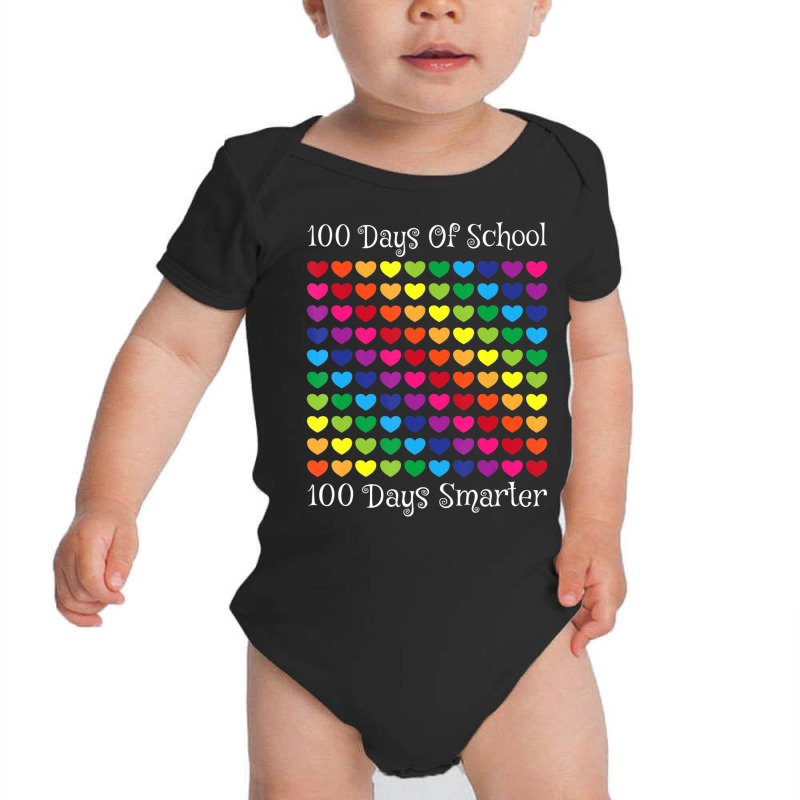 Limited Edition 100 Days Of School 100 Days Smarter Heart Love Boy Gir Baby Bodysuit by Ricarda Petrie | Artistshot