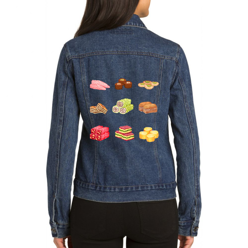 Assorted Arabian Sweets  Arabic Sweets Ladies Denim Jacket by tomjerrycrush39 | Artistshot