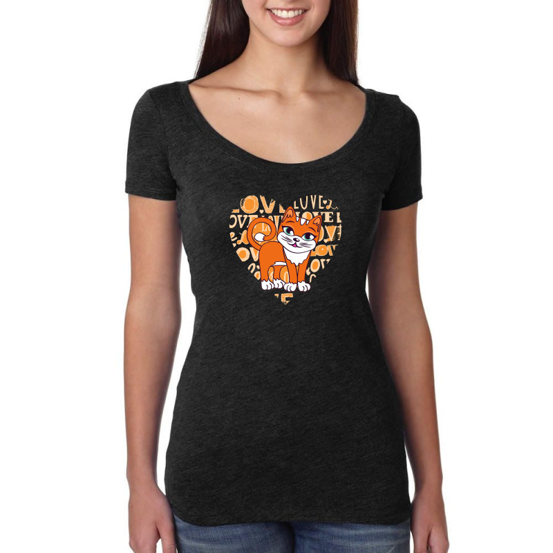 Cat 1 Women's Triblend Scoop T-shirt by First Art | Artistshot