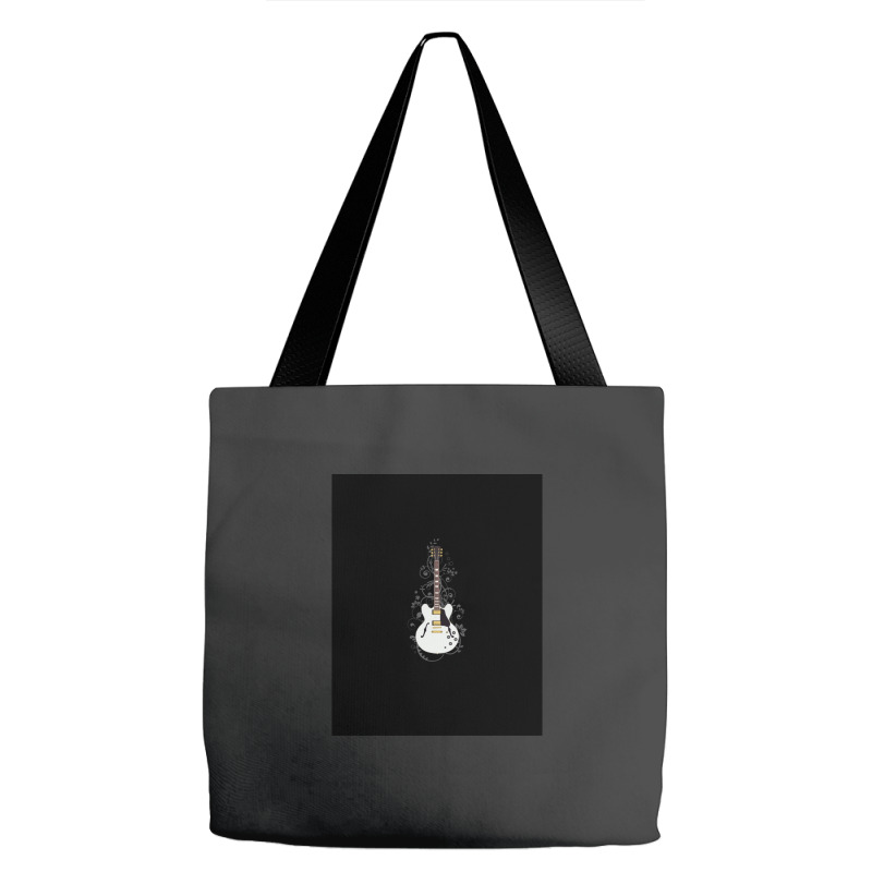 Alpine White Semihollow Electric Guitar Flowering Vines Tote Bags | Artistshot