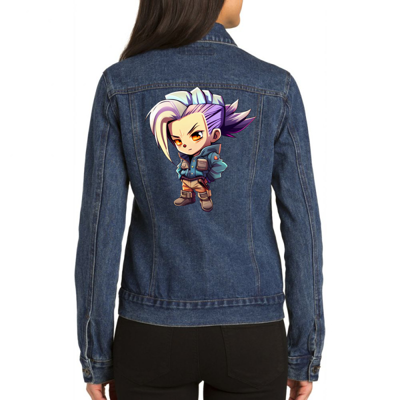 Future Trunks Cute Chibi Ladies Denim Jacket by ladmanpallenb | Artistshot