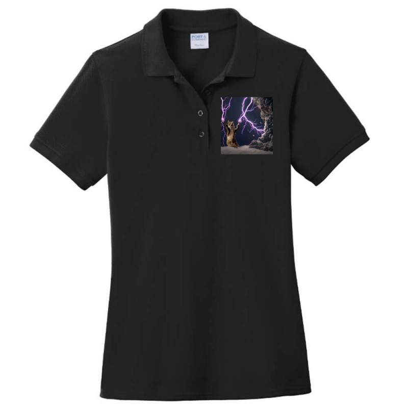 Cat Lightning  Lightning Cat Ladies Polo Shirt by CAMMIGRAHAM | Artistshot