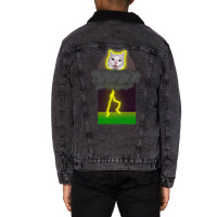 Cat Lightning Memet Unisex Sherpa-lined Denim Jacket | Artistshot