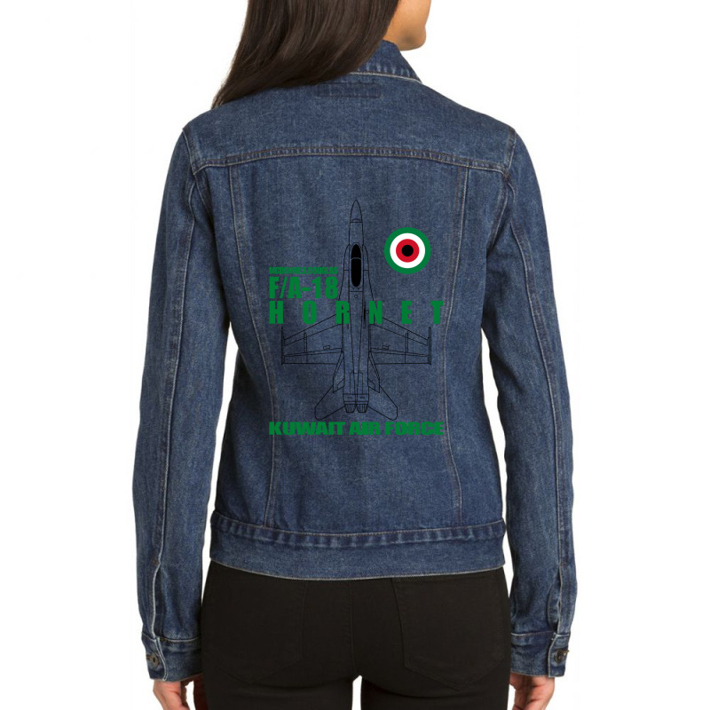 F 18 Hornet Luftwaffe Von Kuwait Ladies Denim Jacket by ALEXICDIAZ | Artistshot