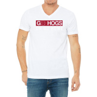 Arkansas Vintage Hogs Baseball Pullover V-neck Tee | Artistshot