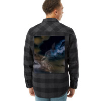 Cat Lightning Of A Cute Tabby Cat Amongst The Dark Clouds And Thunder  Flannel Shirt | Artistshot