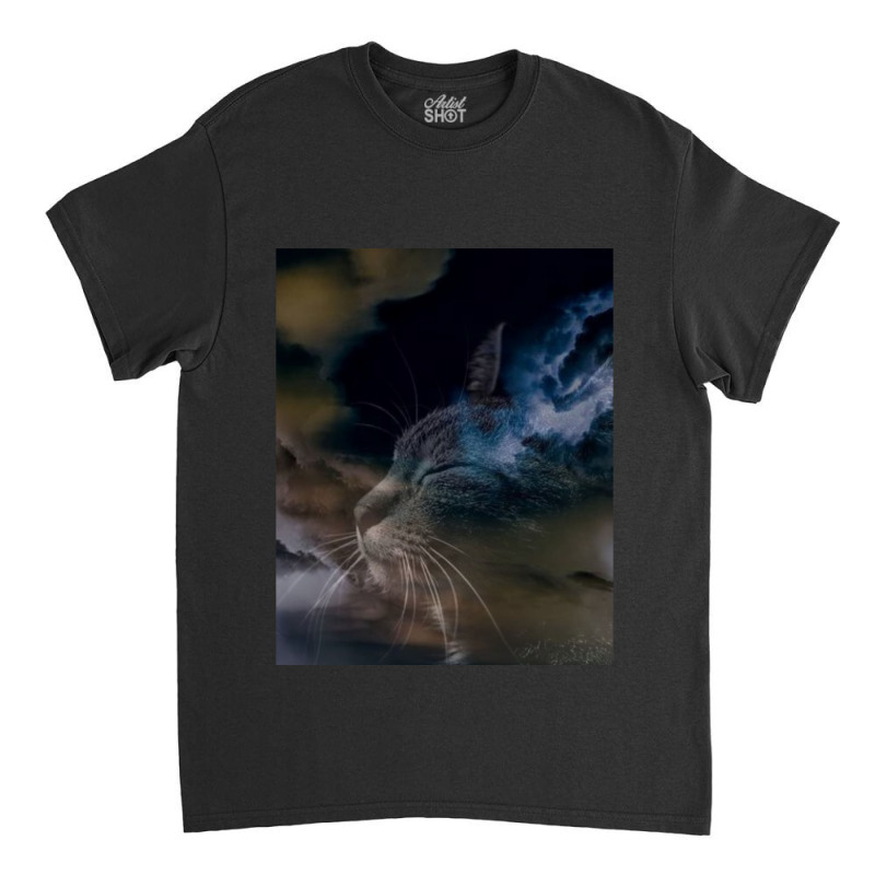 Cat Lightning Of A Cute Tabby Cat Amongst The Dark Clouds And Thunder  Classic T-shirt by CAMMIGRAHAM | Artistshot