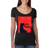 Cat Lightning S Graphic Women's Triblend Scoop T-shirt | Artistshot