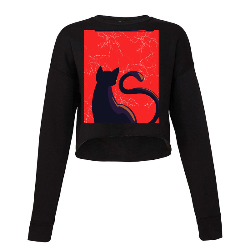 Cat Lightning S Graphic Cropped Sweater by CAMMIGRAHAM | Artistshot