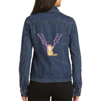 Cat Lightning. Cat With Lightning Hands Ladies Denim Jacket | Artistshot