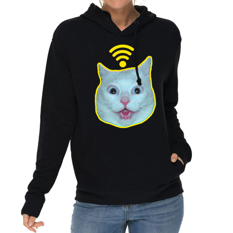 Cat Meme  Free Wifi Lightweight Hoodie by CAMMIGRAHAM | Artistshot