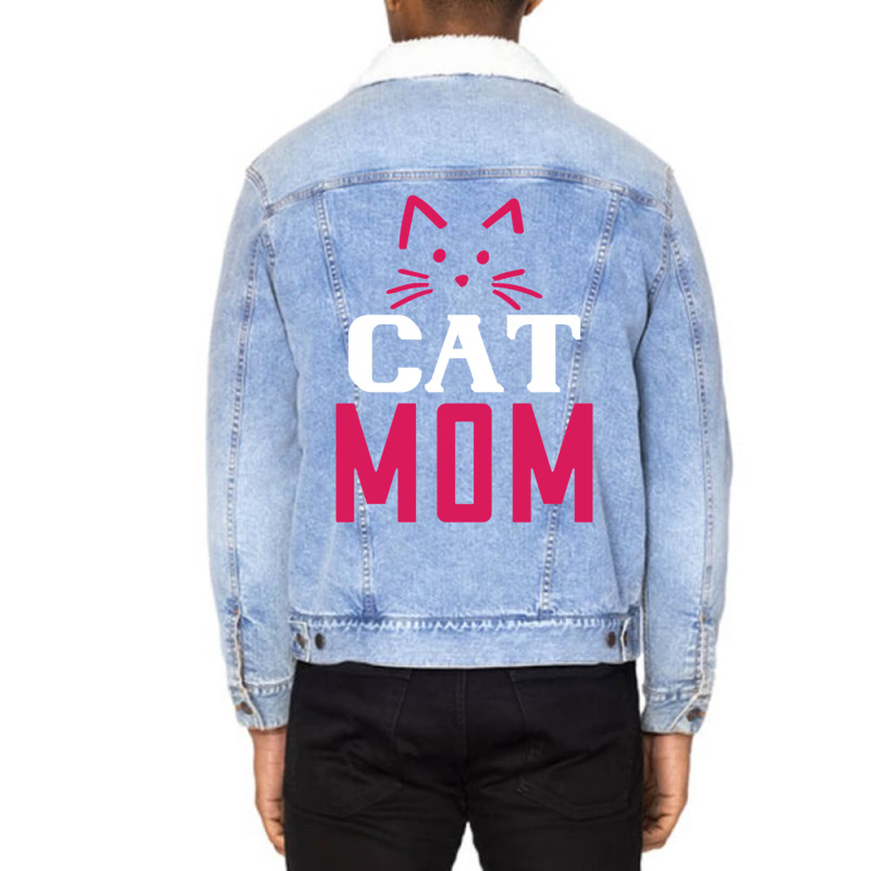 Funny Cat Mom 01 01 Unisex Sherpa-Lined Denim Jacket by CAMMIGRAHAM | Artistshot